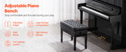 Charger l'image dans la visionneuse de galerie, Amocart Piano Use Chair, Piano Bench with High-Density Padded Cushion &amp; Storage Compartment Wooden Piano Bookcase Stool Seat
