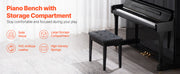 Charger l'image dans la visionneuse de galerie, Amocart Piano Use Chair, Piano Bench with High-Density Padded Cushion &amp; Storage Compartment Wooden Piano Bookcase Stool Seat
