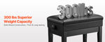 Amocart Piano Use Chair, Piano Bench with High-Density Padded Cushion & Storage Compartment Wooden Piano Bookcase Stool Seat