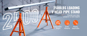 Charger l'image dans la visionneuse de galerie, Amocart Pipe Stand 2500LBS Heavy Duty Pipe Jack Stands 27.2-52 Height Adjustable V Head Pipe Stand Steel Folding Jack Stand

