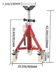 Load image into Gallery viewer, SucceBuy Pipe Holding Stand Folding Tripod Jack 3 Types Heights 12in Pipeworking Supporting Clamped Tool with Roller Head
