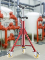 Load image into Gallery viewer, Amocart Pipe Holding Stand Folding Tripod Jack 3 Types Heights 12in Pipeworking Supporting Clamped Tool with Roller Head
