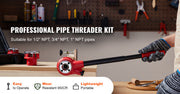 Bild in Galerie-Viewer laden, Amocart Pipe Threader Kit 1/2" NPT 3/4" NPT 1" NPT Manual Ratcheting Pipe Threader Portable Pipe Threading Tool Set 3PCS
