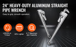 Amocart Pipe Wrench Aluminum Straight Pipe Wrench Adjustable Plumbing Wrench High Strength Jaw & Ergonomic Handle Automotive