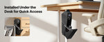 Amocart Gun Safe Slider Handgun Safe Fingerprint/Password/Key 3-Way Quick Access Case Box with LED for Nightstand Bedside Desk