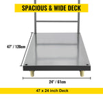 Amocart Platform Truck 2000lbs Capacity Steel flatbed Tool Cart 47" x 24" x 32" Flat Dolly Hand Trucks with 5" Nylon Casters