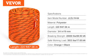Bild in Galerie-Viewer laden, Amocart 220ft Dual-Weave Polyester Rope 48-Strand Outdoor Accessories Emergency Cord for Camping Swinging Rappelling Rescue
