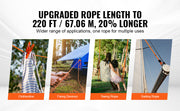 Bild in Galerie-Viewer laden, Amocart 220ft Dual-Weave Polyester Rope 48-Strand Outdoor Accessories Emergency Cord for Camping Swinging Rappelling Rescue
