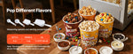 Amocart Popcorn Machine with Cart Stainless Steel Kettle Popcorn Maker with 2-Button Control Glass Wall PC Door 1 Scoop 3 Spoon