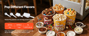 Load image into Gallery viewer, Amocart Popcorn Machine with Cart Stainless Steel Kettle Popcorn Maker with 2-Button Control Glass Wall PC Door 1 Scoop 3 Spoon
