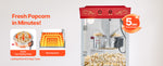Amocart Popcorn Machine with Cart Stainless Steel Kettle Popcorn Maker with 2-Button Control Glass Wall PC Door 1 Scoop 3 Spoon