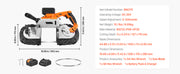 Load image into Gallery viewer, Amocart 20V Portable Band Saw 2.5-In/5-In Deep Cut 360W Bandsaw 0-120/192 m/min Variable Speed with Brushless Motor Hang Hooks
