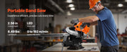 Load image into Gallery viewer, Amocart 20V Portable Band Saw 2.5-In/5-In Deep Cut 360W Bandsaw 0-120/192 m/min Variable Speed with Brushless Motor Hang Hooks
