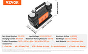 Load image into Gallery viewer, SucceBuy Tire Inflator Compressor 6-10 CFM Heavy Duty Air Compressor Dual-Cylinder 150PSI Air Pump with Adapters for Trucks Car
