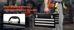 Amocart 20in 3-Drawer Metal Tool Box Black/Red Tool Chest with EVA Liners Multifunction Tool Organizer for Garage & Workshop