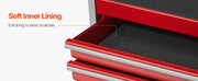 Load image into Gallery viewer, Amocart 5-Drawer 8.6in Metal Tool Box Red/Black Portable Small Tool Chest with PP Feet Pads for Garage Workshop Tools Storage
