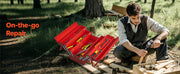 Bild in Galerie-Viewer laden, SucceBuy 18in Metal Tool Box 3-Tier 5-Tray Portable Folding Tool Chest Organizer with Handle Toolbox for Warehouse Repair Shop
