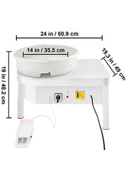 Charger l'image dans la visionneuse de galerie, Amocart Pottery Wheel 14in/36cm Pottery Forming Machine with Foot Pedal Pottery Wheel for Adults 450W Electric Pottery Wheel
