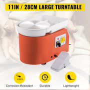 Charger l'image dans la visionneuse de galerie, Amocart Electric Pottery Wheel Machine 28cm 350W Manual Handle Foot Pedal for School Ceramic Clay Working Forming DIY Art Craft
