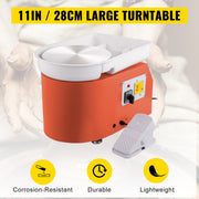 Load image into Gallery viewer, SucceBuy Electric Pottery Wheel Machine 28cm 350W Manual Handle Foot Pedal for School Ceramic Clay Working Forming DIY Art Craft
