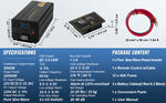 SucceBuy Pure Sine Wave Power Inverter 12V DC to 120V AC Aluminum Alloy LCD Screen & LED Indicators Powering Laptop Fan Grinder