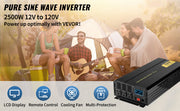 Bild in Galerie-Viewer laden, Amocart Pure Sine Wave Power Inverter 2500W/3500W/5000W 12V DC to 120V AC Aluminum Alloy LCD Screen &amp; LED Indicators Power Use

