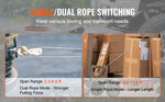 Amocart 5T Come Along Winch Ratchet Power Puller Tool with 11.5ft Steel Cable Automotive Hoist Cable Puller for Vehicle Rescue