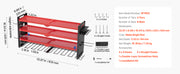 Charger l'image dans la visionneuse de galerie, SucceBuy 4-Layer Hand Power Tool Organizer Rack Wall Mounted Pegboards Electric Drill Storage Holder for Garage Workshop
