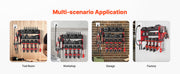 Load image into Gallery viewer, Amocart 3 Tire Power Tool Organizer Drill Storage Rack with Charging Station &amp; Side Pegboard Tool Organizer for Garage Workshop

