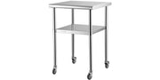 Bild in Galerie-Viewer laden, Amocart 24 x 24 in Stainless Steel Kitchen Worktable shelves Commercial Work Bench Table with Caster Wheels for Home Kitchen
