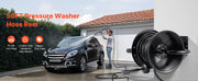 Load image into Gallery viewer, SucceBuy Pressure Washer Hose Reel 50 ftx3/8 in Steel Bracket-Mounted 4000PSI Max Manual Power Hand Crank for Car/Floor Washing
