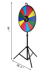 Load image into Gallery viewer, Amocart 18 Inch Tabletop Color Prize Wheel w/ Folding Tripod Floor Stand 14 Slots Dry Erase for Win Fortune Spinning Stand Game
