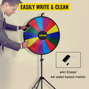 Load image into Gallery viewer, Amocart 18 Inch Tabletop Color Prize Wheel w/ Folding Tripod Floor Stand 14 Slots Dry Erase for Win Fortune Spinning Stand Game
