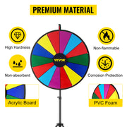 Load image into Gallery viewer, Amocart 18 Inch Tabletop Color Prize Wheel w/ Folding Tripod Floor Stand 14 Slots Dry Erase for Win Fortune Spinning Stand Game
