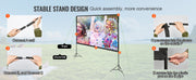 Bild in Galerie-Viewer laden, Amocart Projector Screen with Stand 100 120 150 inch 16:9 4K 1080 HD Portable Projection Screen for Home Office Theater Cinema
