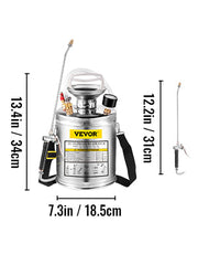 Load image into Gallery viewer, SucceBuy 4-12L Hand Powered Sprayer Stainless Steel Watering Spraying Sprinkling Atomizer Pump Home Ground Garden Cleaning Sprayer
