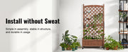 Bild in Galerie-Viewer laden, Amocart Wood Planter with Trellis  Outdoor Raised Garden Bed with Drainage Holesfor Vine Climbing Plants Flowers in Garden
