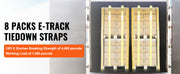 Load image into Gallery viewer, Amocart 8pcs 4400Lbs Ratchet Tie Down Straps E-Track Heavy Duty Strap with Hook Loop for Moving Securing Cargo Lawn Equipment
