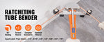 Amocart Pipe Tube Bender Ratcheting Reverse Tubing Bending Tools w/ 7 Dies Pipe Cutter for Air Conditioning Refrigerator Repair