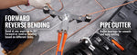 Amocart Pipe Tube Bender Ratcheting Reverse Tubing Bending Tools w/ 7 Dies Pipe Cutter for Air Conditioning Refrigerator Repair