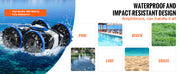 Bild in Galerie-Viewer laden, SucceBuy Blue/Yellow Amphibious RC Car Boat 2.4GHz 12 km/h Electric Remote Control 360° Rotating Stunt Car Water Beach Pool Toys
