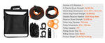 Amocart Off-Road Winch Recovery Kit with 30000Lbs Tow Straps & D-Ring Shackles Snatch Block Storage Bag for ATV Jeep Truck