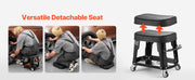 Charger l'image dans la visionneuse de galerie, Amocart Mechanic Stool 300lbs Garage Seat with Wheels 360° Swivel Rolling Workshop Stool with Tool Tray for Garage, Shop Repair
