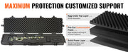 Load image into Gallery viewer, Amocart Rifle Hard Case Portable Long Gun Storage Suitcase with 2 Casters Shockproof &amp; Waterproof Airsoft Rifle Protective Case
