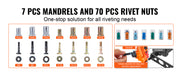 Load image into Gallery viewer, SucceBuy Rivet Nut Tool Rivnut Tool Kit Metric and SAE Mandrels 70PCS/186PCS Rivet Nuts With Rugged Carrying Case
