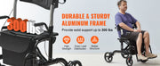 Bild in Galerie-Viewer laden, Amocart 2 in 1 Rollator Walker &amp; Transport Chair for Seniors Folding Rolling Walker Wheelchair Combo &amp; Aluminum Mobility Walker
