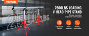Load image into Gallery viewer, SucceBuy Pipe Holding Stand with Roller Head V-Head Folding Tripod Jack 12 inch Capacity Pipe working Supporting Clamped Tool
