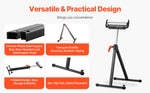 SucceBuy Roller Stand 135lbs/250lbs LBC Adjustable Height with 11.5in Polished Steel Roller Head Woodworking Extension Support