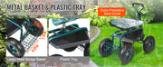 Bild in Galerie-Viewer laden, Amocart Garden Cart Rolling Workseat with Wheels Gardening Stool for Planting 360Degree Swivel Seat Wagon Scooter with Steering

