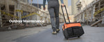 Amocart 110 lbs Rolling Tool Bag 27 Pockets Roller Tool Bag on Wheels with Adjustable Telescoping Handle for Construction Tools